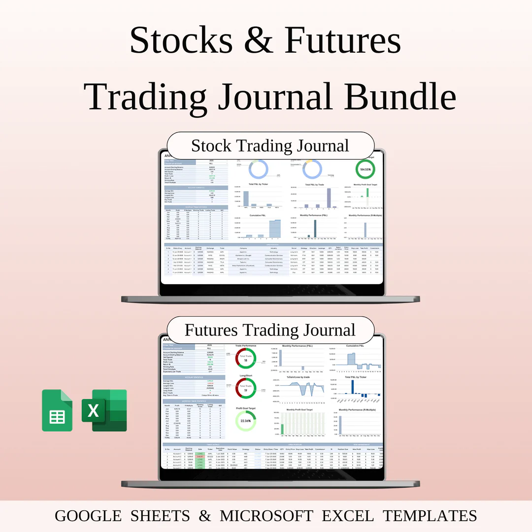 Stocks & Futures Trading Bundle – Google Sheets & Excel